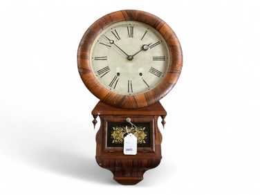 Mahogany Short Drop Regulator Wall Clock** 26.5" Tall