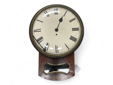 Mahogany Short Drop Regulator Wall Clock** 20" Long