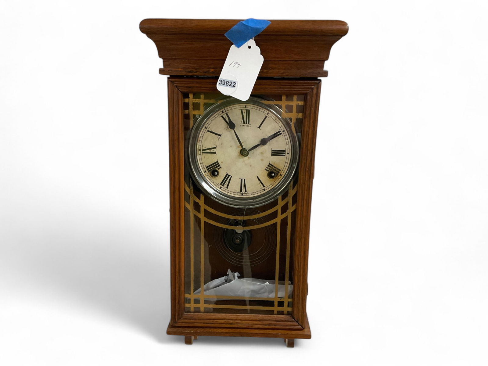 Sessions Mahogany Hanging Clock** 20" H x 8.5" W (1 of 2)