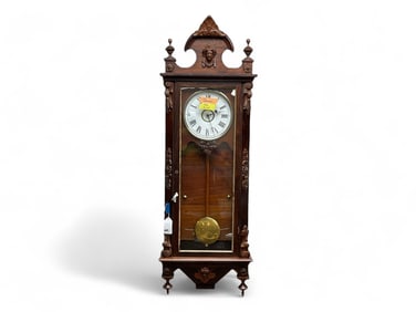 Rosewood Finish Rectangular Regulator Hanging Clock** 47" H