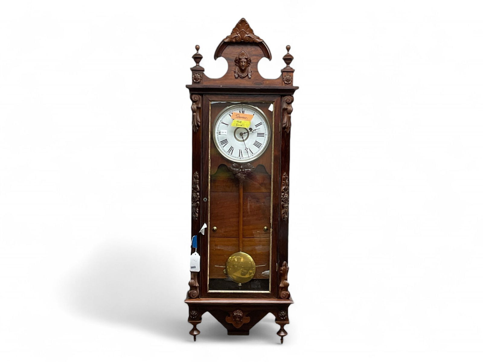 Rosewood Finish Rectangular Regulator Hanging Clock** 47" H (1 of 3)