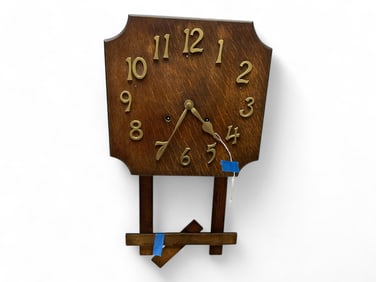 Oak Arts and Crafts Hanging Wall Clock** 26" H
