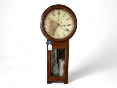 One Weight Vienna Regulator Clock w/ Mahogany Case** 37" Tall