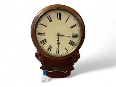 Walnut Short Drop Hanging Regulator Wall Clock** 20.5" Tall
