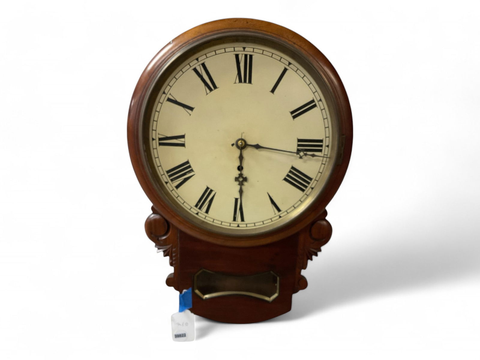 Walnut Short Drop Hanging Regulator Wall Clock** 20.5" Tall (1 of 2)