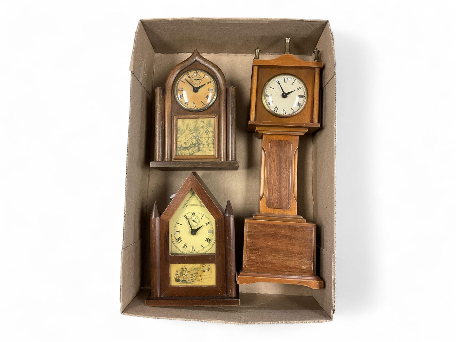 Lot of 3 Miniature Clocks** (1 of 1)