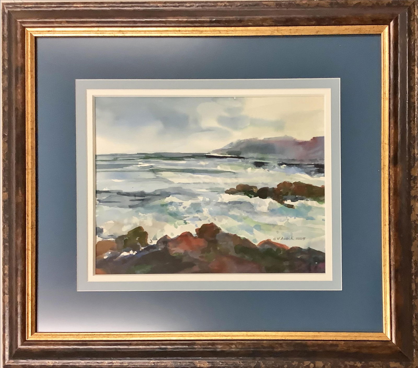 Original Signed Watercolor by George W. Acock (1938-2024) Painting measures 12.25" x 9.75"; frame (1 of 4)