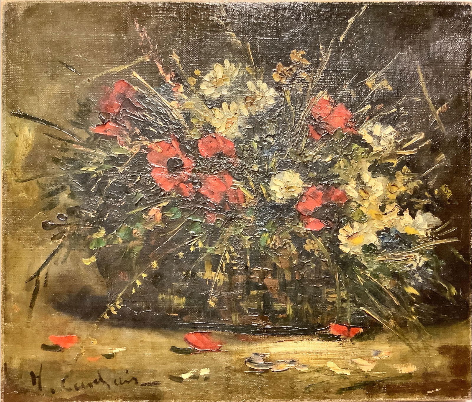 Oil Painting of "Fleurs De Champs" Measures 18" x 15". (1 of 4)