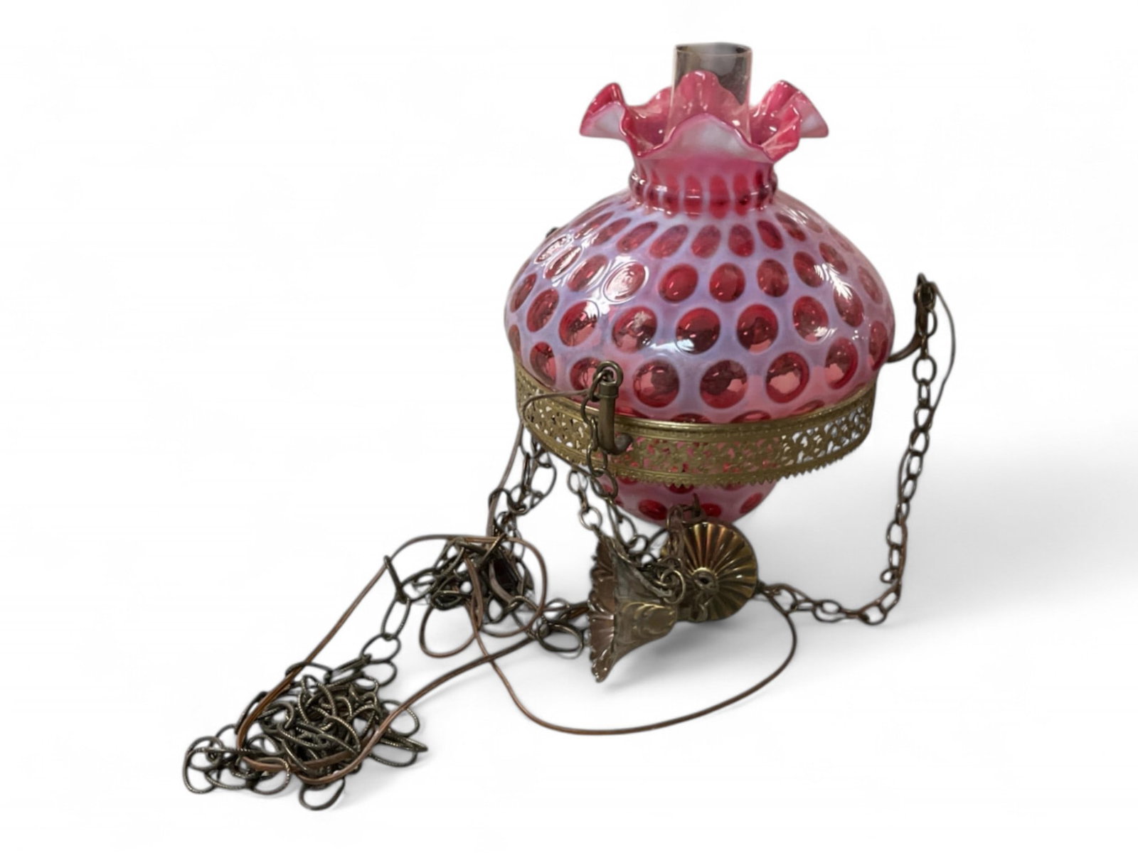 **Fenton Glass Swag Lamp (1 of 1)