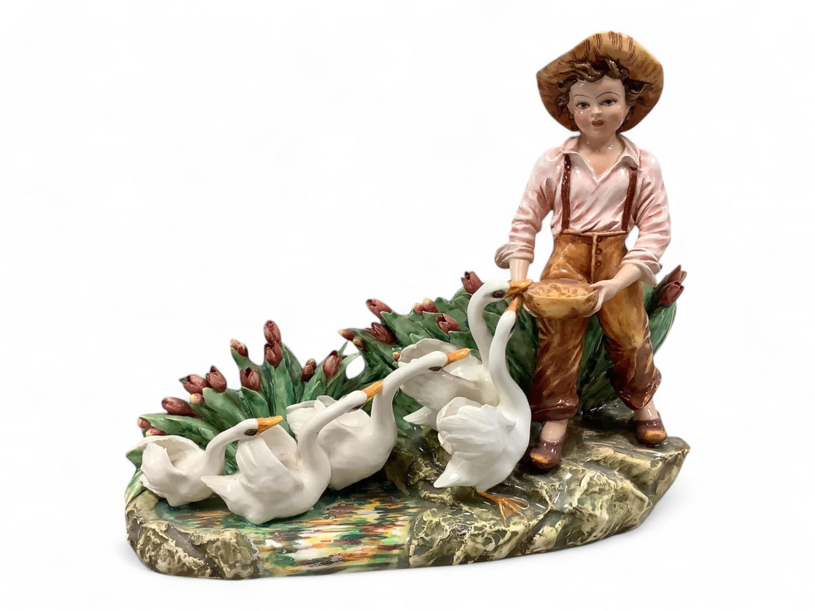 **Carlos Mollica Capodimonte Porcelain Swan Planter (1 of 5)