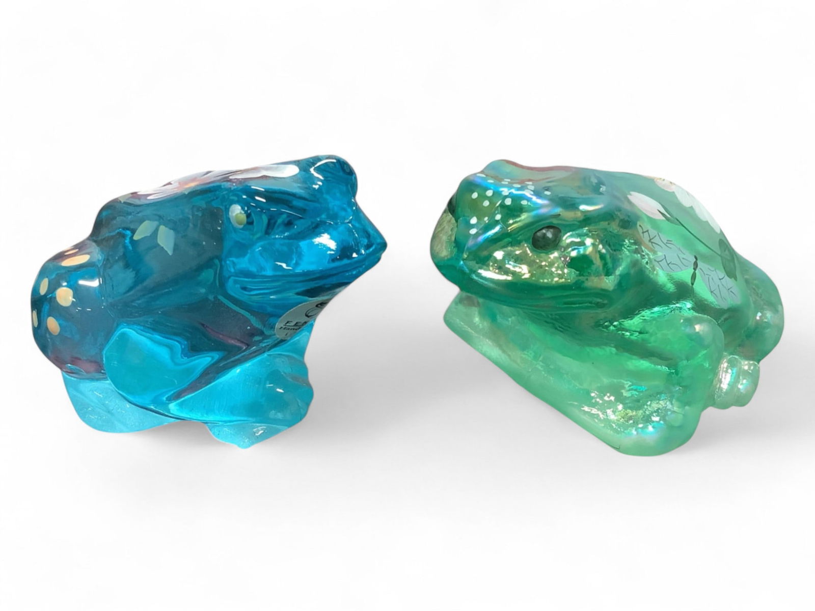 Two Hand Painted Fenton Frogs 2 1/2 x 3 1/4 in. (6.4 x 8.3 cm.) (1 of 5)