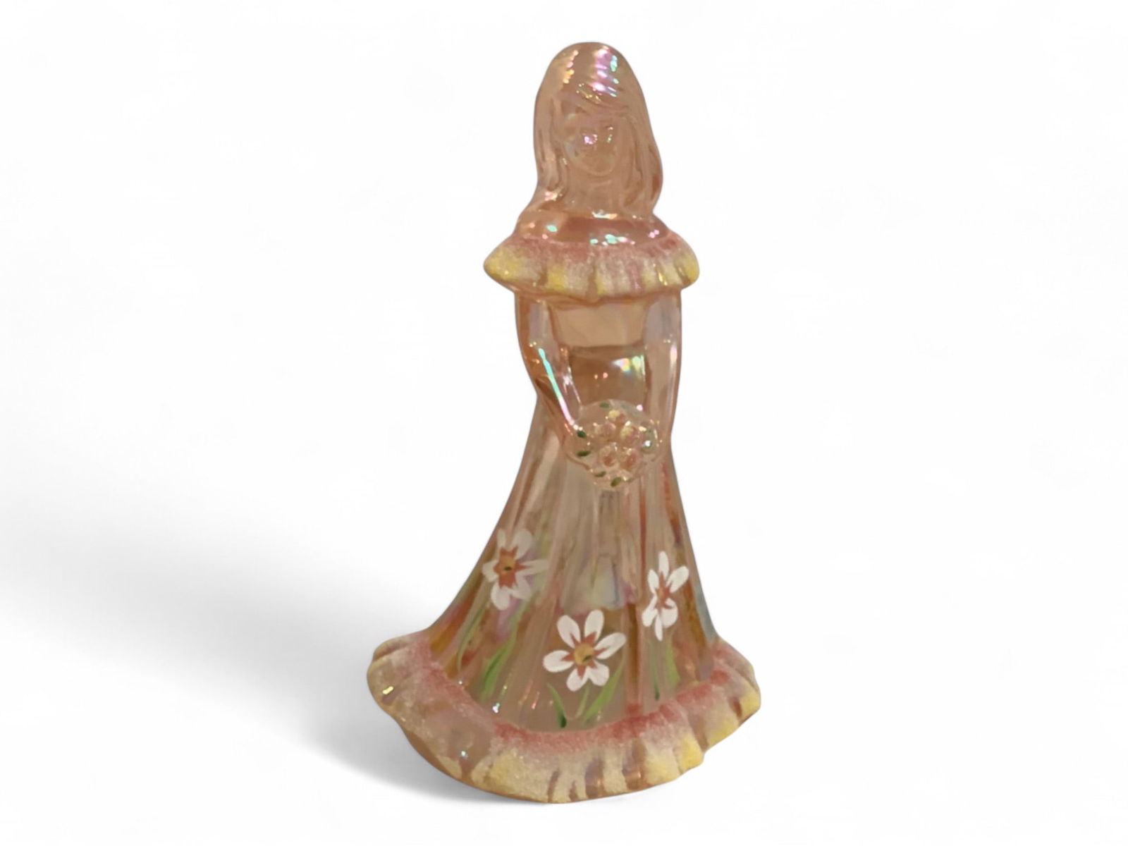 Fenton Hand Painted Glass Figurine, Bridesmaid 7"T (1 of 3)
