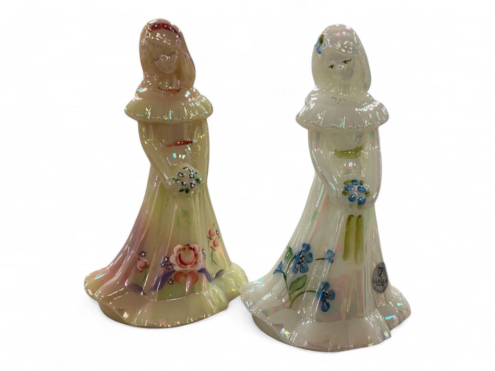 Two Fenton Glass Iridescent Bridesmaids 7.25" tall (1 of 3)