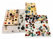 Assorted Vintage Buttons (Including Multicolored Plastic, Frosted, Opaque and Clear)