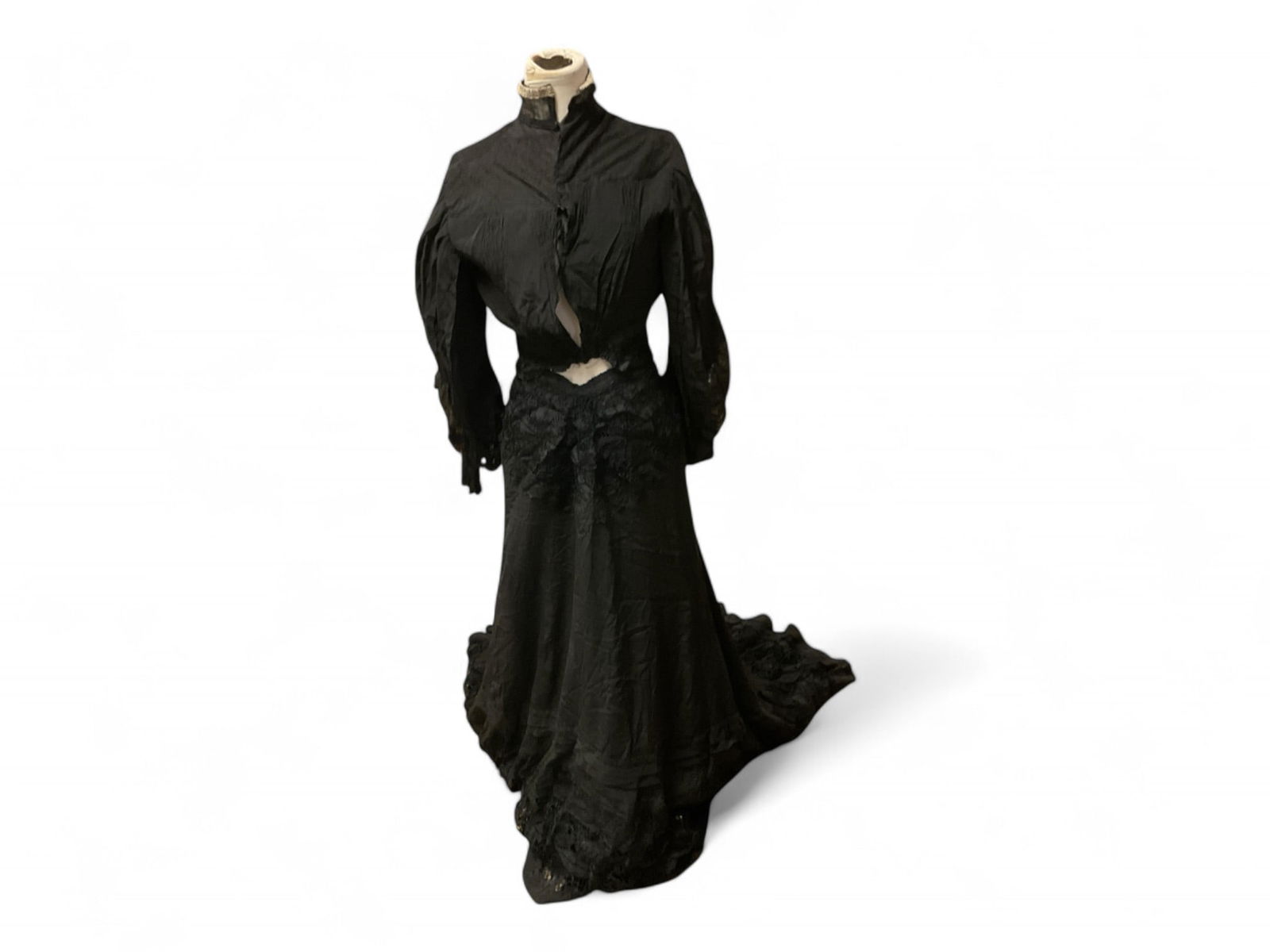 Vintage Black Crap Top and Skirt (1 of 10)