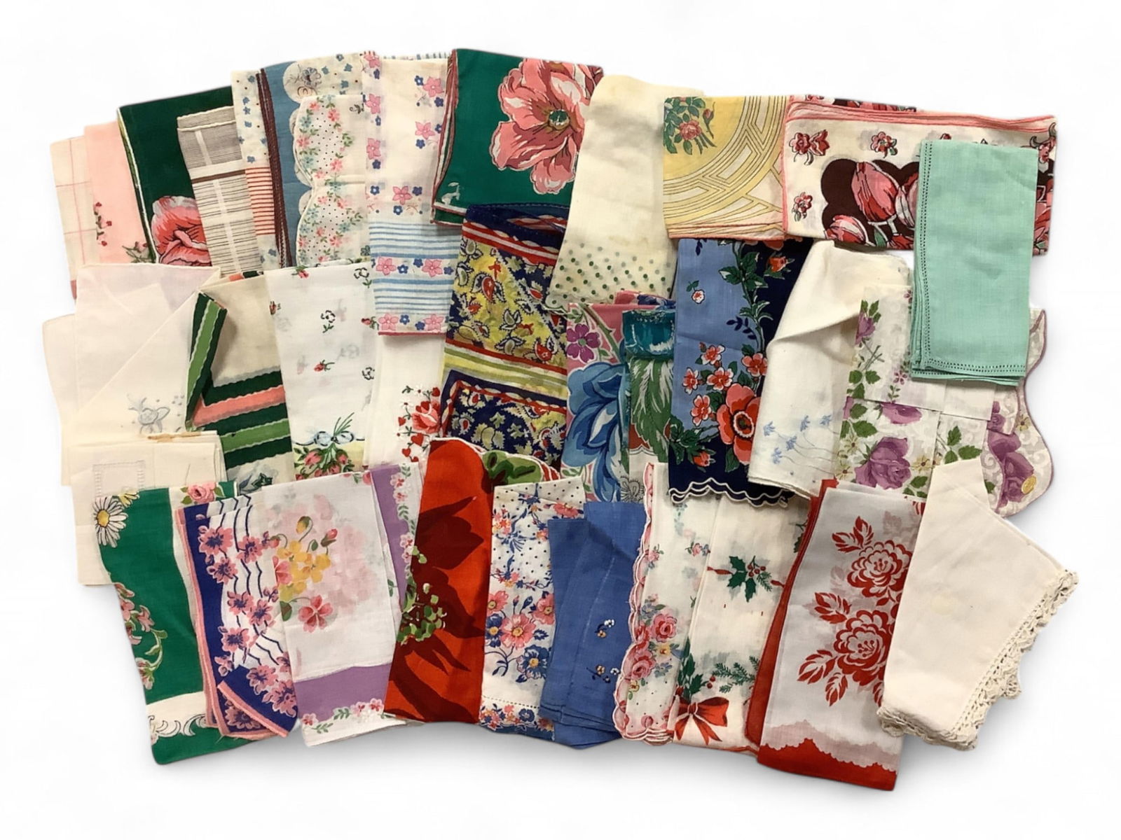 Beautiful Collection of Fabric Handkerchiefs: Beautiful Collection of Fabric Handkerchiefs