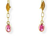 18kt Yellow Gold and Tourmaline Stone Dangle Earrings