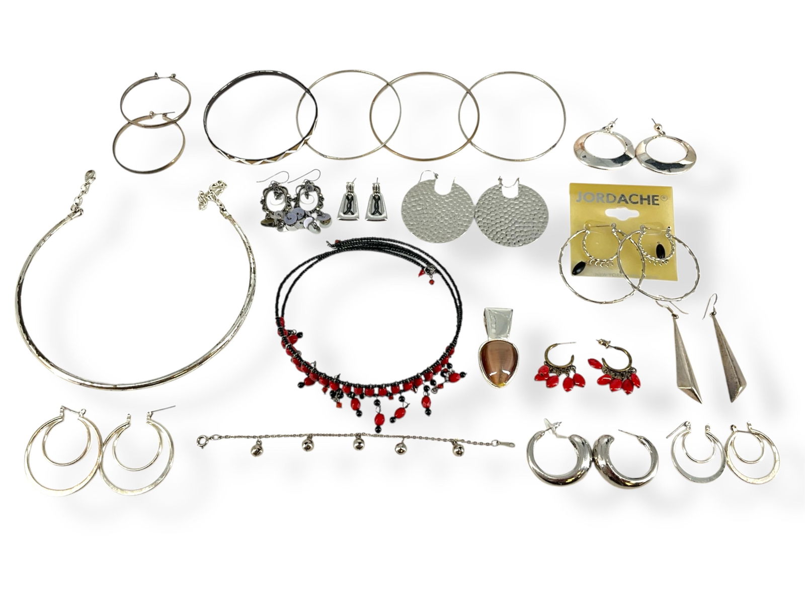 Attractive Fashion Jewelry Including Vintage Jordache Earrings on Original Selling Card, Sterling (1 of 11)