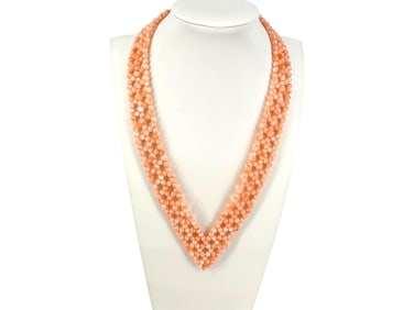 Vintage Woen Coral Statement Necklace