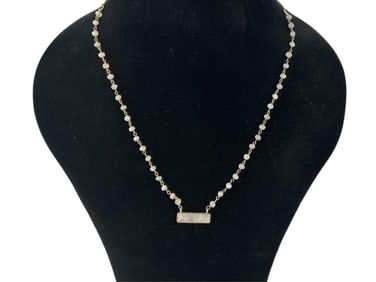 Sterling Silver and Agate Stone Necklace