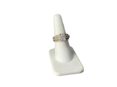 Fancy Ring w/Princess and Round-Cut Diamonds
