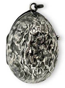 Sterling Silver Smelling Salts/Perfume Locket Charm - Walnut