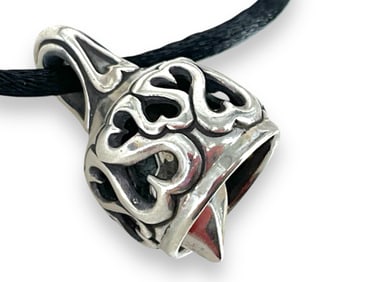 Gordon Barnett GRB Sterling Silver Bell Pendant on Cord