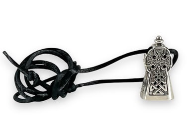 Gordon R. Barnett GRB Sterling Silver Bell Pendant on Cord