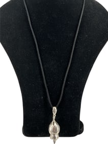 Gordon R. Barnett GRB Sterling Silver Bell Pendant on Cord