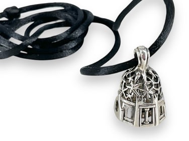 Gordon R. Barnett GRB Sterling Silver Bell Pendant on Cord
