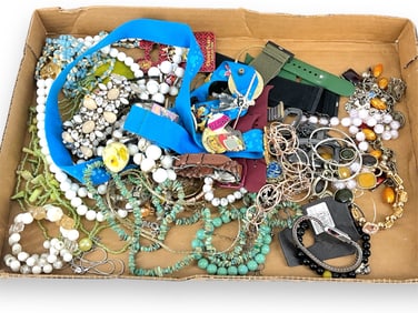Box Lot Of Jewelry & Accessories