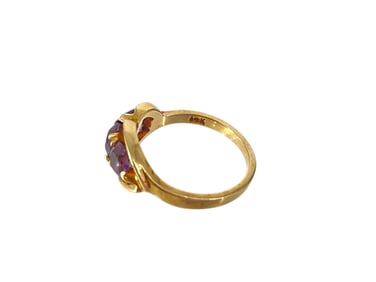 Three-Stone Amethyst Ring in 14k