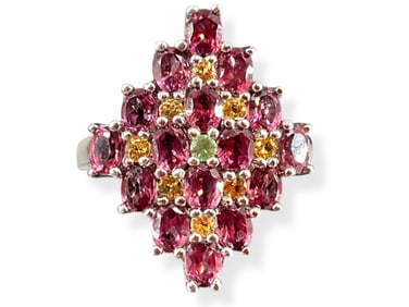 Sterling Silver and Semi-Precious Stones Ring