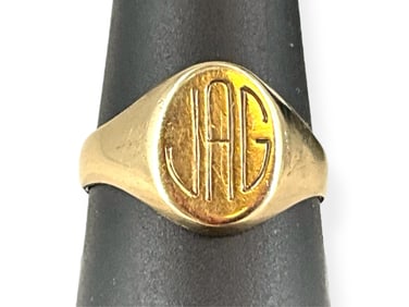 10k Yellow Gold Monogram Ring