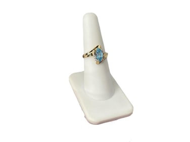 10kt Yellow Gold Blue Topaz Diamond Ring