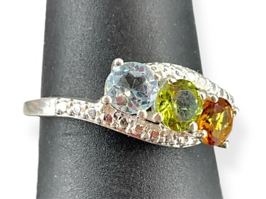 Sterling Silver and Semi-Precious Stones Ring