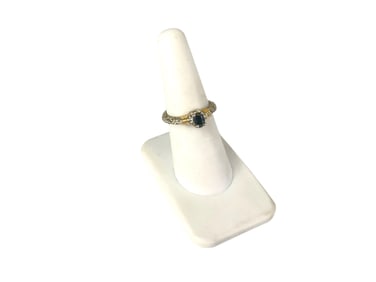 Sterling Sllver / 14kt Yellow Gold Blue Sapphire Ring