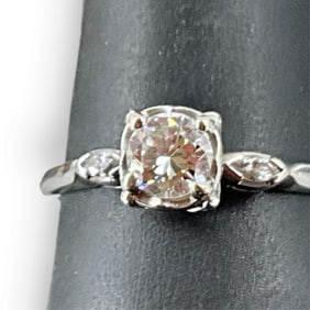 Vintage White Gold Diamond Engagement Ring
