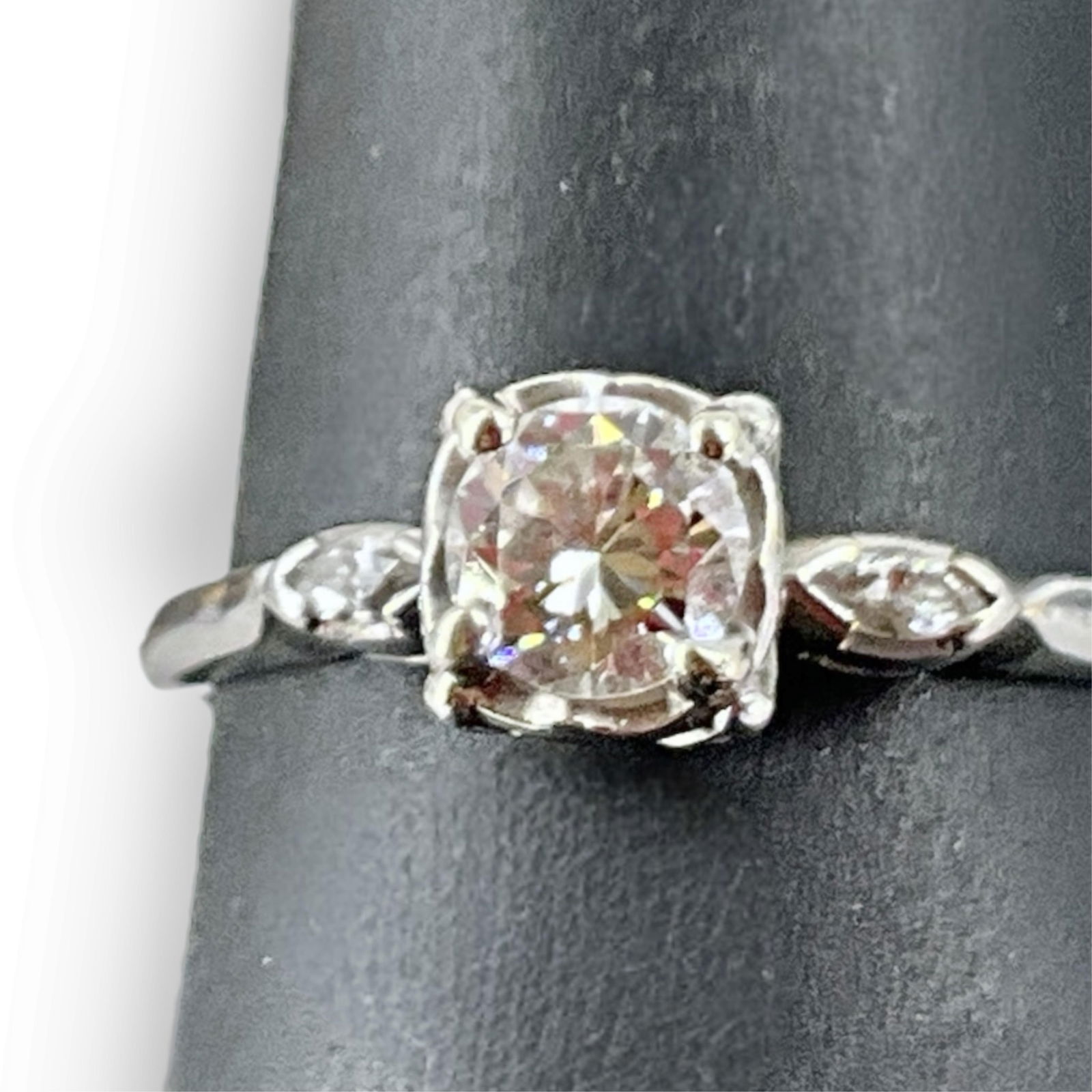 Vintage White Gold Diamond Engagement Ring (1 of 5)
