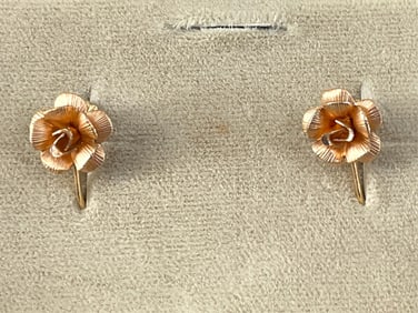 Krementz Gold-Filled Rose Earrings