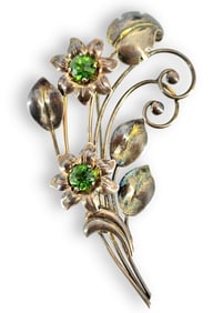 Vintage Gold-Filled Flowers Brooch
