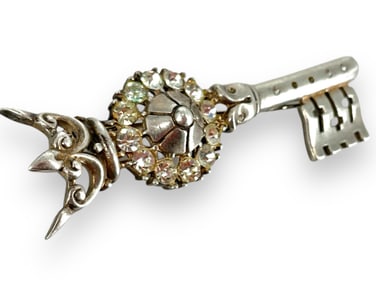 Sterling Silver Key Brooch