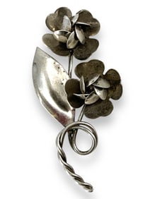Sterling Silver Flower Brooch