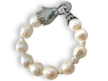Pearl Bracelet with Sterling Silver Clasp Closure