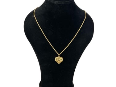 Gold Filigree Heart Necklace