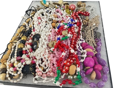 Multiple Fashion Necklaces and Clip-Back Fashion Earrings