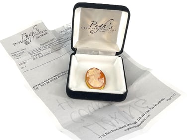 Shell Cameo in 18k Frame - Pin or Pendant