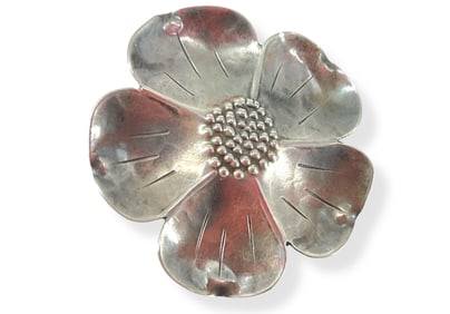 NYE Sterling Silver Flower Brooch