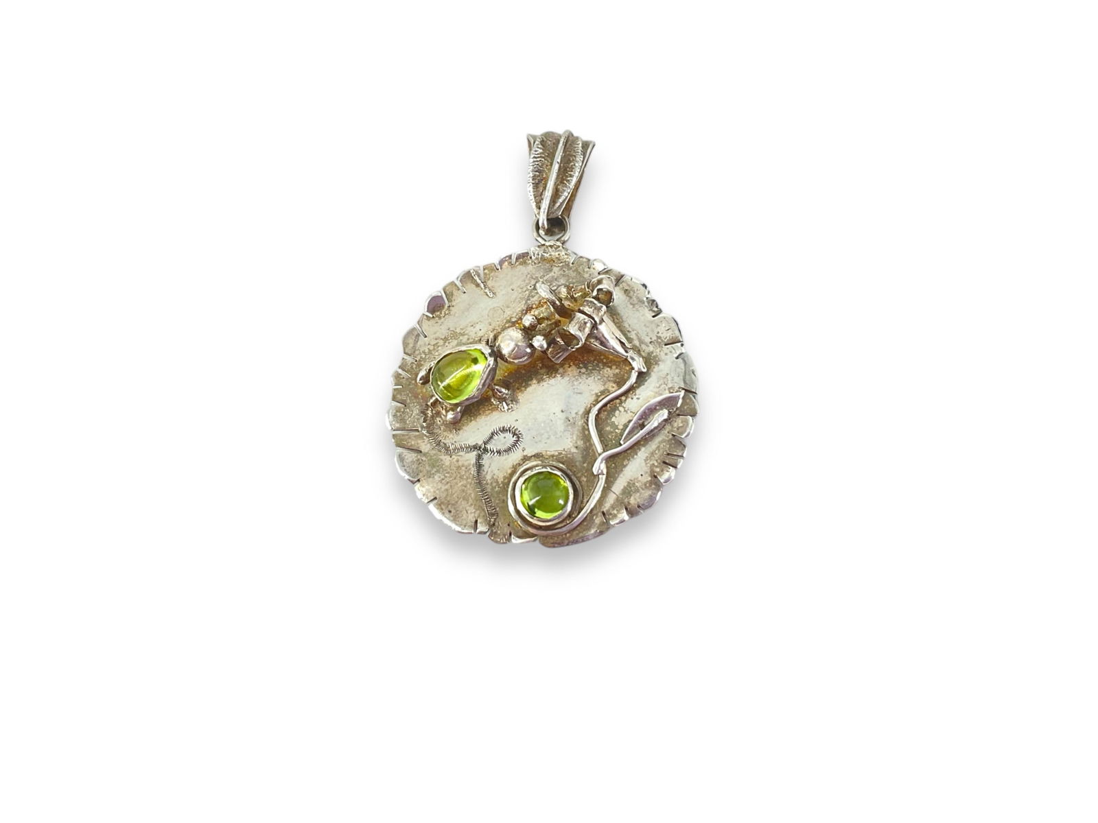 Sterling Silver and Peridot Stone Pendant (1 of 5)