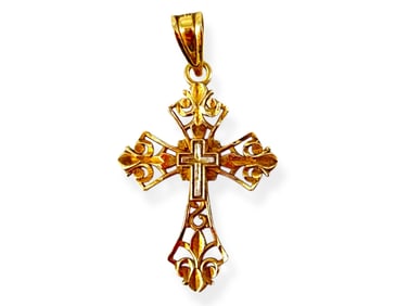 14k Filigree Cross Pendant